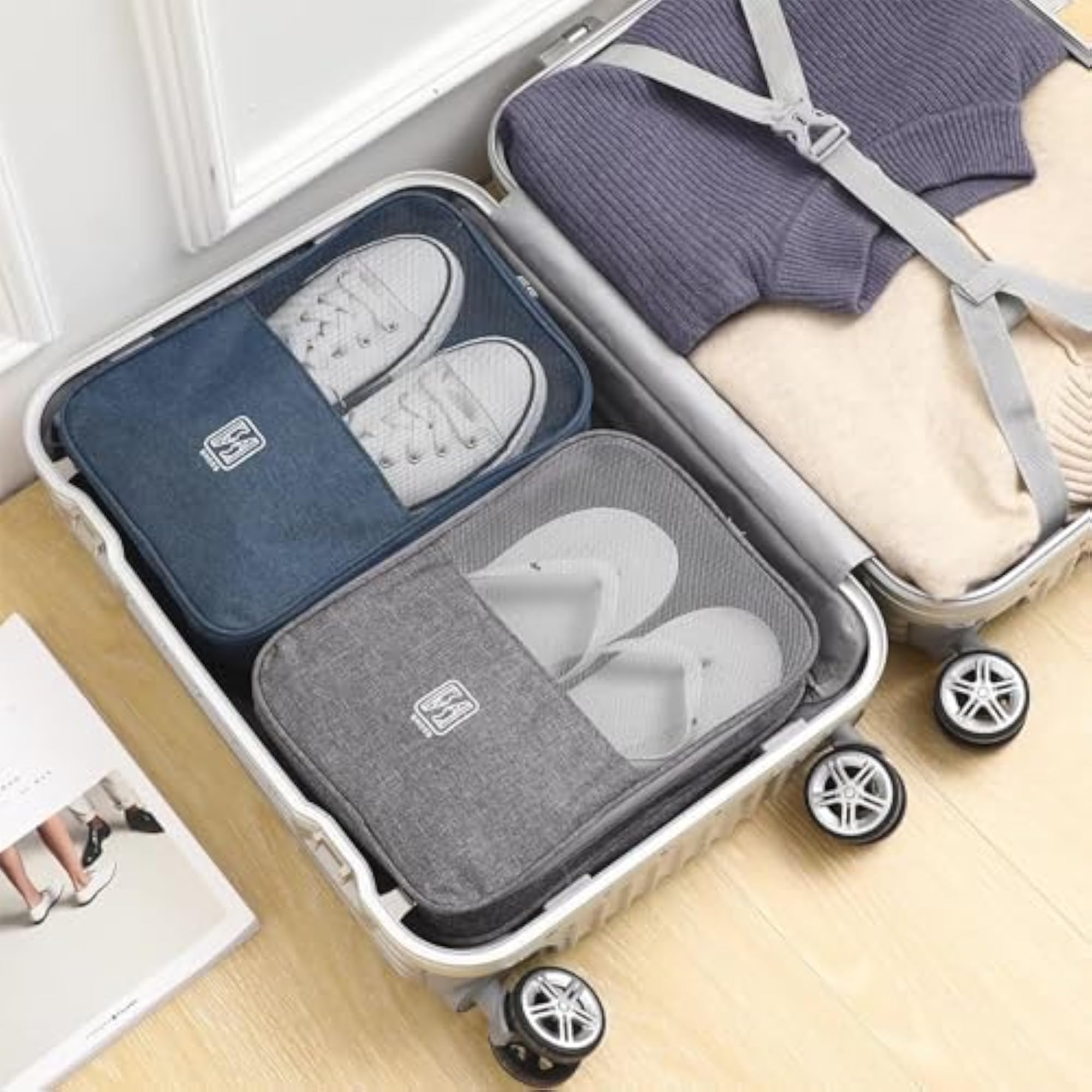 Portable Waterproof Shoe Bags for 3-4 Pairs